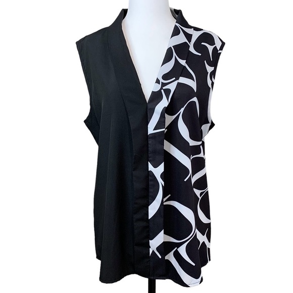 Shawl Collar Sleeveless Blouse - Picture 2 of 7